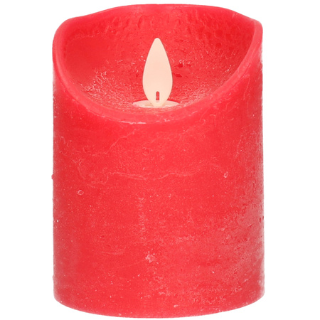 1x Red LED candle with moving flame 10 cm