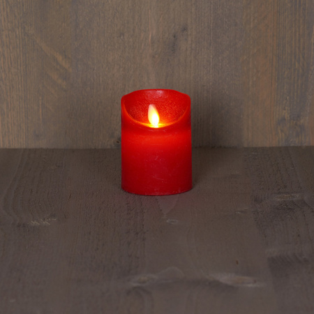 1x Red LED candle with moving flame 10 cm
