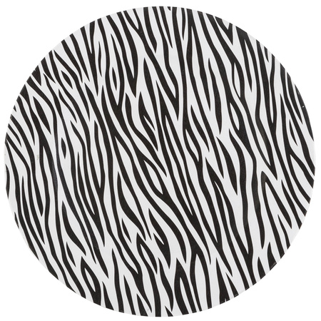 1x Ronde kaarsenborden/onderborden zebraprint 33 cm