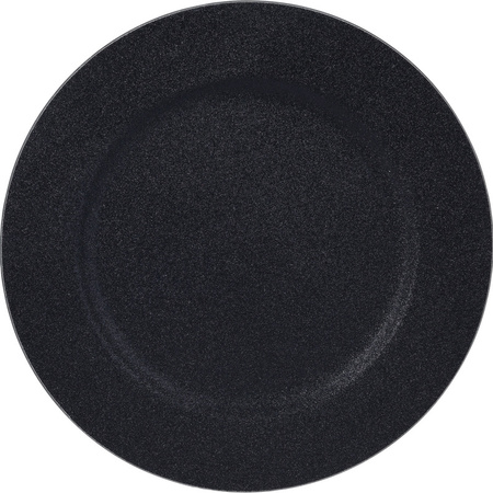 Ronde kaarsenplateau zwart van kunststof D33 cm met 3 jade groene LED-kaarsen 10/12,5/15 cm