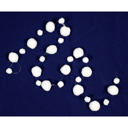 1x Sneeuwballen slingers 150 cm sneeuwversiering 