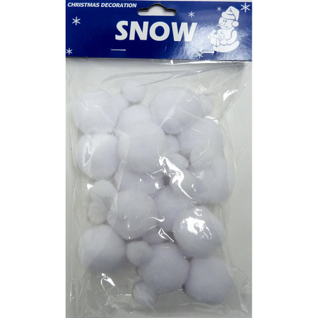 1x Snowballs garlands 150 cm snow decoration
