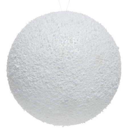 1x Sneeuwdecoratie grote witte sneeuwballen 14 cm