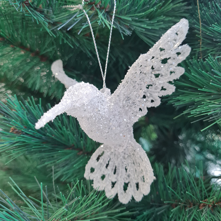 1x stuks acryl vogel kersthanger transparant 10 cm kerstornamenten