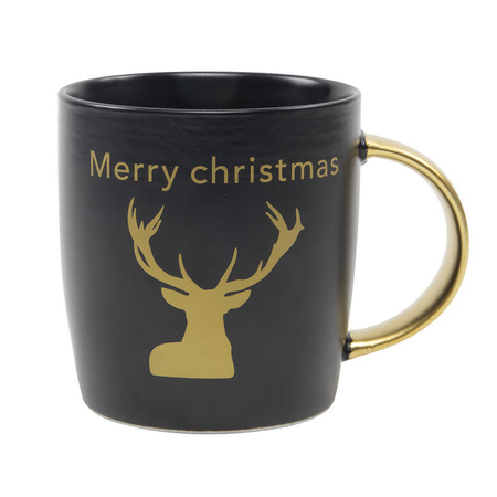 1x pcs christmas mugs black/gold Merry Christmas 350 ml