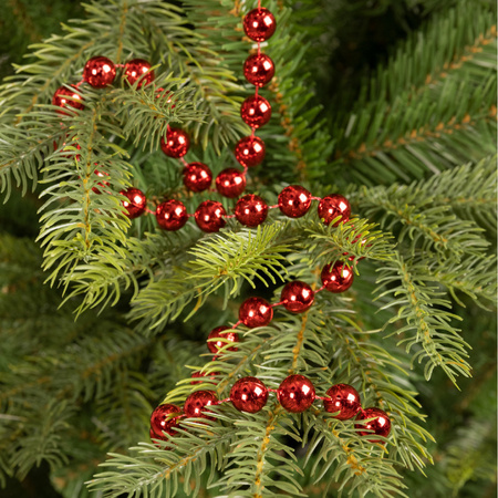 1x stuks kralenslinger kerstboom slingers/guirlandes rood 5 meter x 1,4 cm