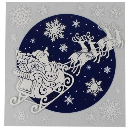 1x pcs sheets christmas window decoration stickers santa sleigh double sided 31 x 31 cm