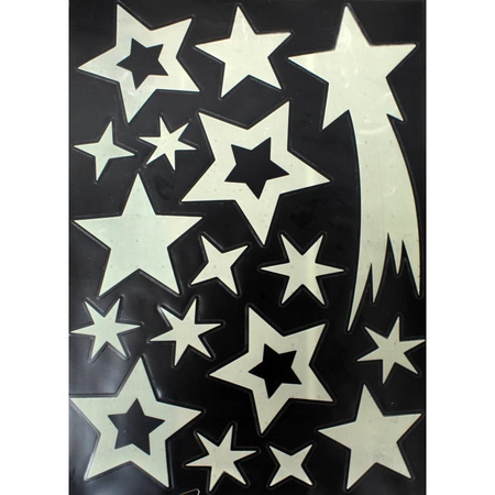 1x pcs sheets christmas glow in the dark stars decoration stickers  29,5 x 40 cm