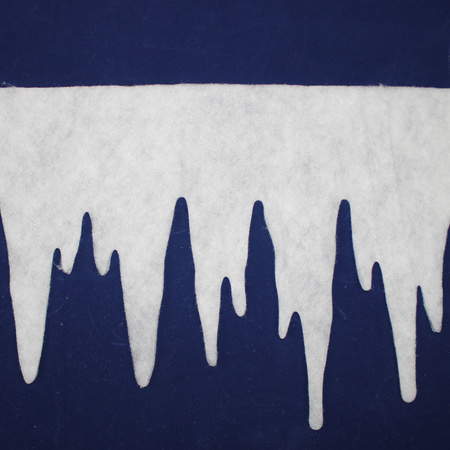 1x Witte sneeuw/ijspegel randen 28 x 200 cm sneeuwversiering