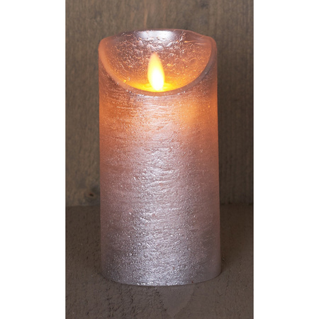 Set of 3x Silver Led candles with moving flame