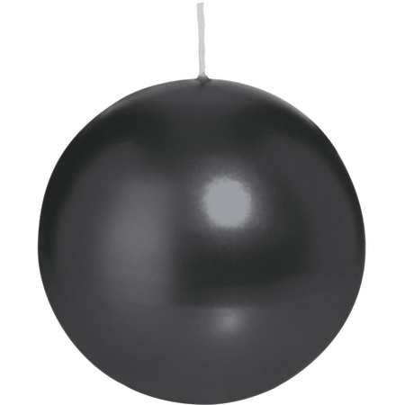 1x Black sphere/ball candle 8 cm 25 hours