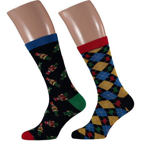 2-Pack christmas socks for adults nutcrackers in christmas bauble