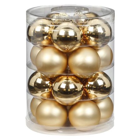 20x stuks glazen kerstballen elegant goud mix 6 cm glans en mat