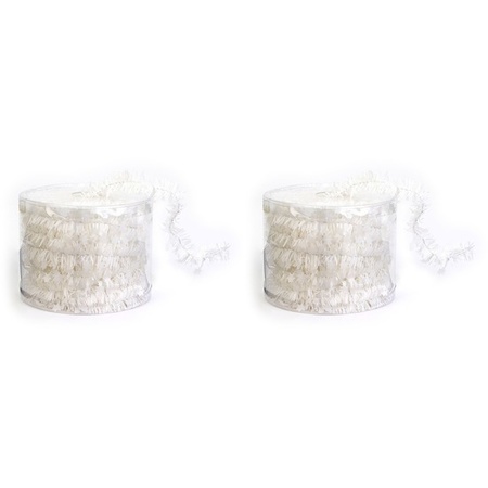 2x White Christmas tree foil garland 3,5 x 700 decorations