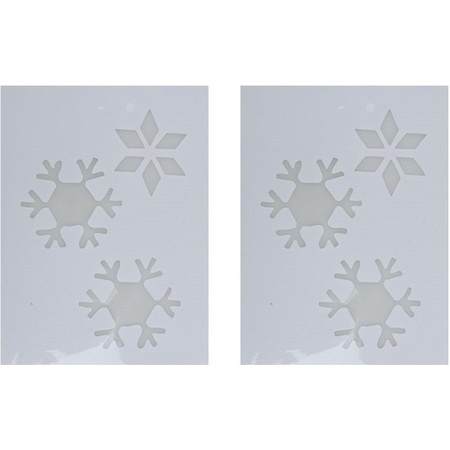 2x Kerst raamsjablonen/raamdecoratie sneeuwvlok plaatjes 35 cm