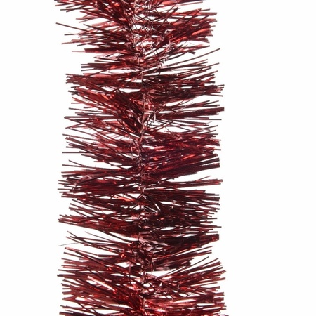 2x Kerstboom folie slinger bordeaux rood 270 cm