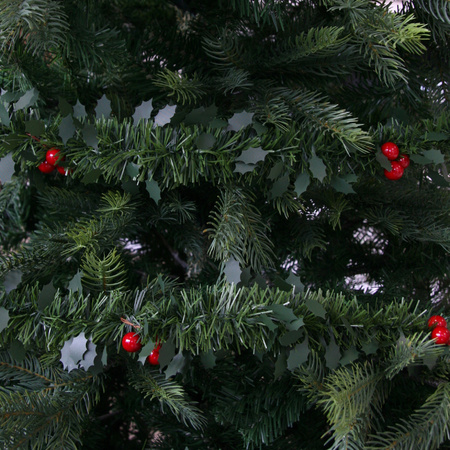 2x Kerstslinger guirlande groen hulst 270 cm