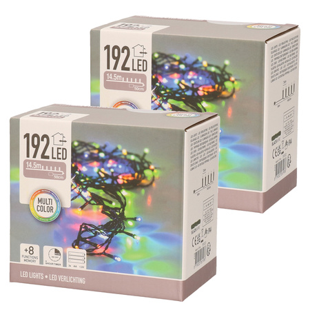 2x Christmas lights on batteries colored 192 LED - 15 meters