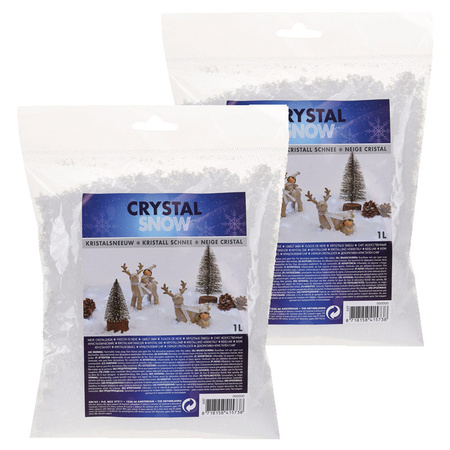2x Kristal sneeuwvlokken zak van 1 liter 