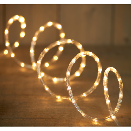 2x Party rope lights warm white LED 6 m