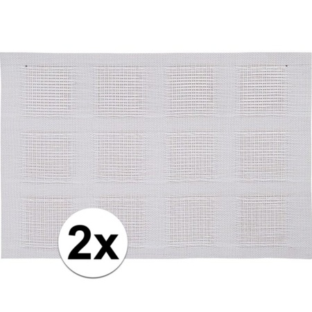 2x Placemats wit geweven/gevlochten 45 x 30 cm