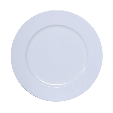 2x Diner plates/platters white shiny 33 cm round