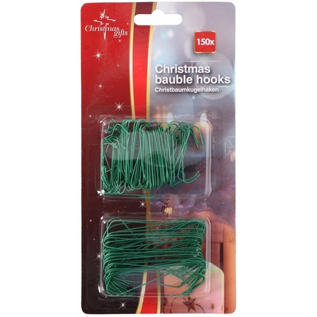 300x Groene kerstbalhaakjes/kerstboomhaakjes 6,3 cm