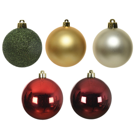 Red/green Christmas balls set 6 cm