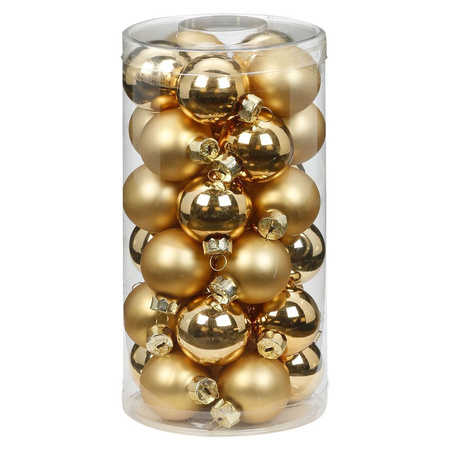 62x stuks glazen kerstballen elegant goud mix 4, 6 en 8 cm glans en mat
