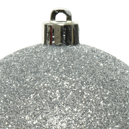 Kerstversiering kunststof kerstballen zilver 4-6 cm pakket van 46x stuks