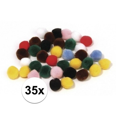 35x craft pompoms 25 mm several colors