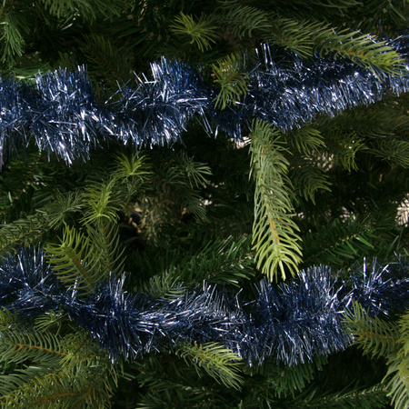 3x Donkerblauwe kerstslinger 270 cm kerstboom versieringen