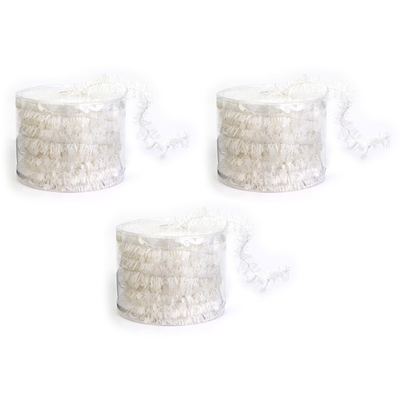 3x White Christmas tree foil garland 3,5 x 700 decorations