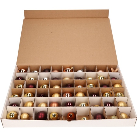 3x Christmas baubles sorting boxes with 6 cm compartments