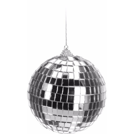 3x Kerstboom decoratie discoballen zilver 10 cm