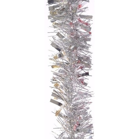 3x Kerstboom folie slinger zilver 200 cm