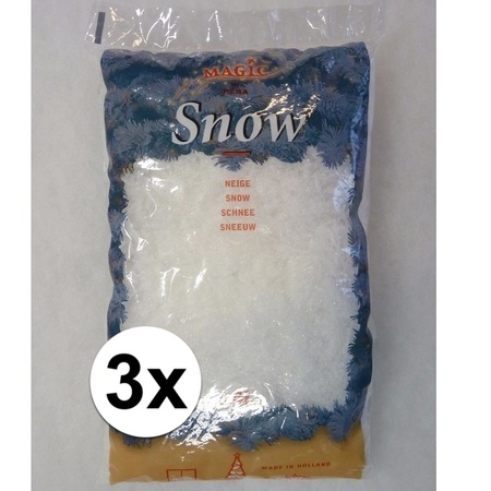 3x Fake snowflakes in bag 4 liters