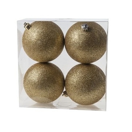 Kerstversiering set kerstballen goud 6 - 8 - 10 cm - pakket van 62x stuks