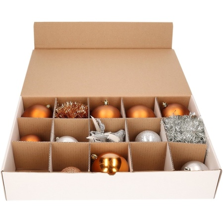 4x Kerstballen opbergen doos voor 15 Kerstballen van 10 cm