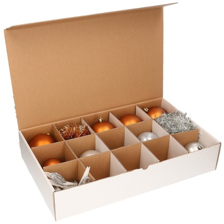 4x Christmas baubles sorting box with 10 cm compartments