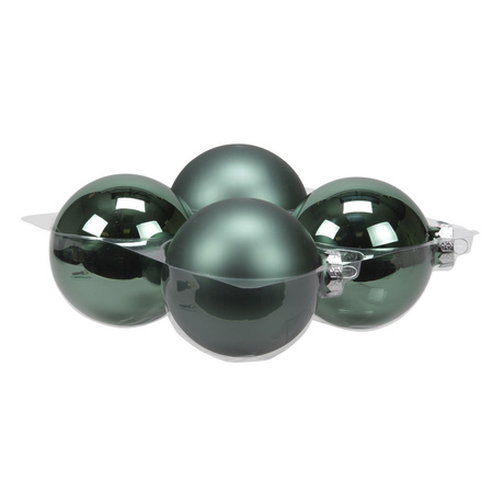 56x stuks glazen kerstballen emerald groen 6, 8 en 10 cm mat/glans