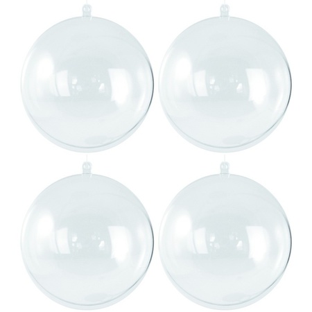 4x Transparante hobby/DIY kerstballen 8 cm