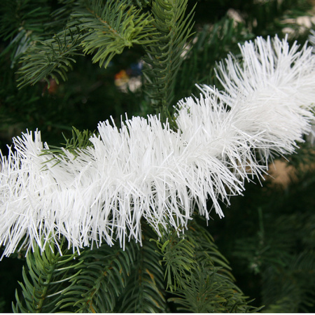 4x Winter white Christmas tree foil garlands 270 cm decorations