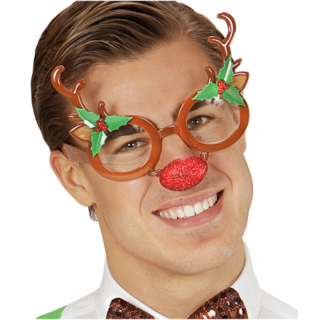 5x stuks rendier bril/feestbril kerst accessoires