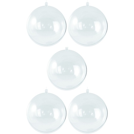 5x Transparante hobby/DIY kerstballen 8 cm
