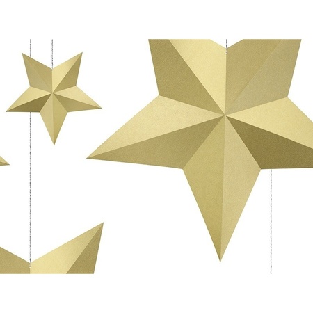 6x DIY gouden glitter sterren hangers