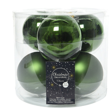 Groot pakket glazen kerstballen 50x donkergroen glans/mat 4-6-8 cm met piek glans