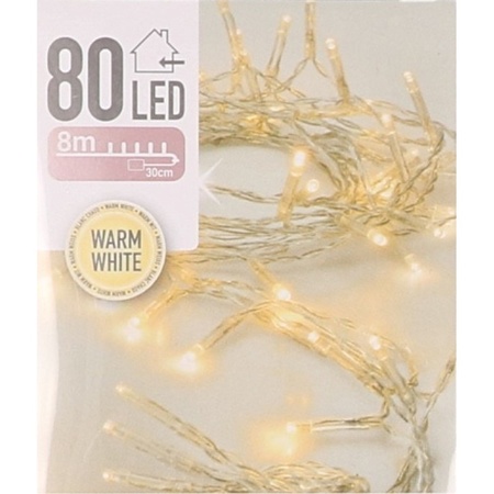 6x Christmas lights on batteries warm white 80 LED - 5 meters