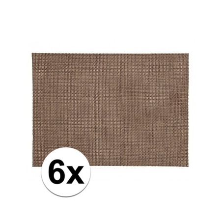 6x placemat brainded brown 45 x 30 cm