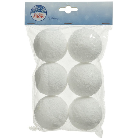 Pakket van 24x stuks deco sneeuwballen diverse formaten